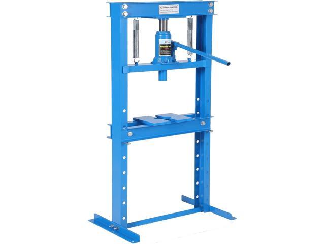 12-Ton Hydraulic h-Frame Shop Press with Adjustable Worktable & Press Plates Heavy-Duty Press for Bending Straightening Bearing Installation .