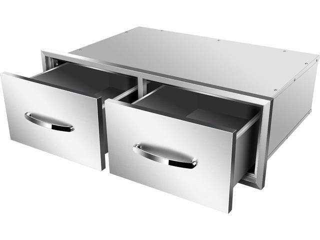30' W x 10' H x 20' D Outdoor Kitchen Single BBQ Drawer Stainless Steel Access Drawers with Exquisite Handle for Outdoor Kitchen Island or Grill.