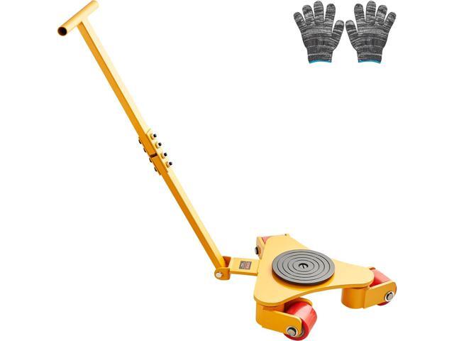 Machinery Skate Dolly, 6614 LBS/3T Industrial Machinery Mover with Handle, Carbon Steel Machinery Moving Skate with 3 360° Swivel PU Wheels, 360°...