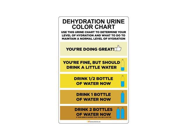 'Urine Color Hydration Chart' Laminated Adhesive Durable Vinyl Decal - 6x9.16 - Sign by Graphical Warehouse - Safety and Security Signage (20)