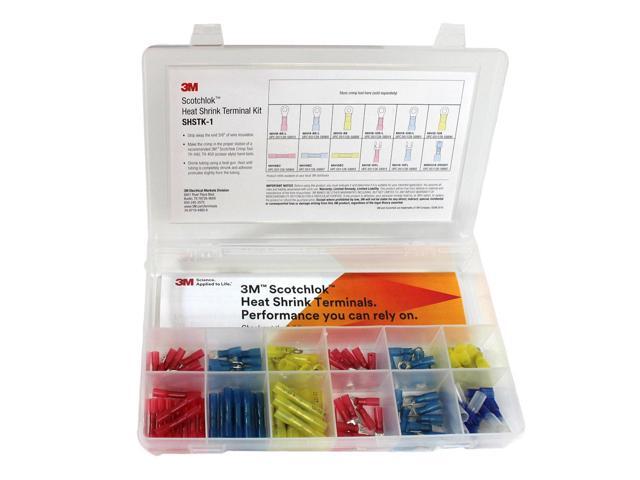 Heat Shrink Terminal Kit, SHSTK-1, selection of 12 terminals, refillable kit is compact, portable and durable, 1 Kit of 120 pieces