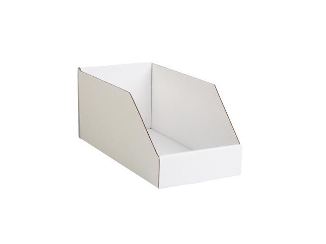 Hudson Exchange 6x12x5.5' (100 Pack) Corrugated Parts Bin Box For Storage & Organization, White