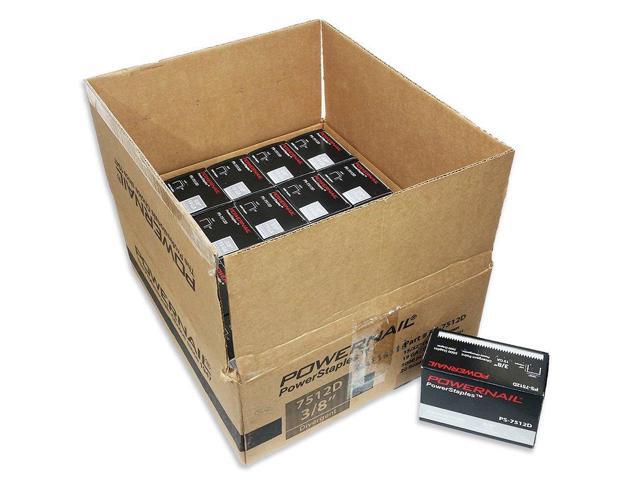 PS7512D 19 Gauge 15/32 Inch Crown 3/8 Inch Length Divergent Point Collated Galvanized Staples (Case of 100,000)