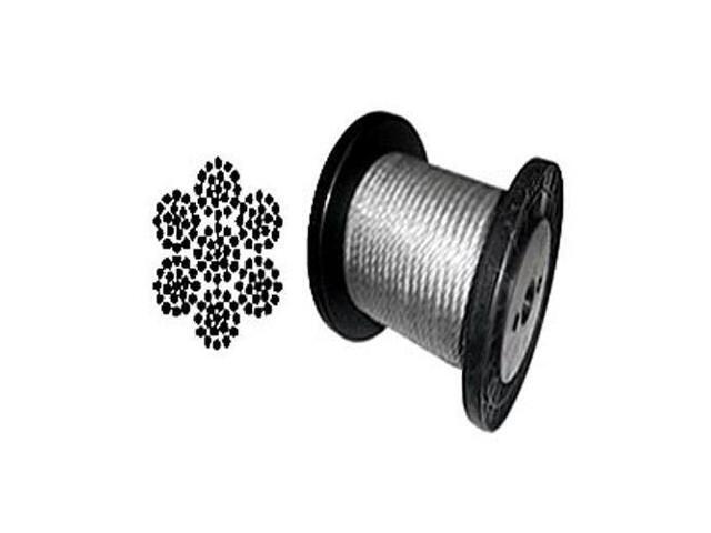7 x 19 Galvanized Steel Silver Aircraft Cable Wire Rope 5/16' - 50, 100, 200 & 250 ft (250 ft Reel)