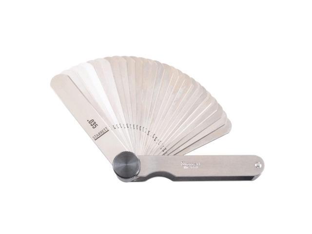 Tempered Steel English Thickness Gage with Easily Removed Leaves - Ideal for Carpenters and Home Improvement - 31 Leaves, 1/2'-1/4' x 3'-1/32'.