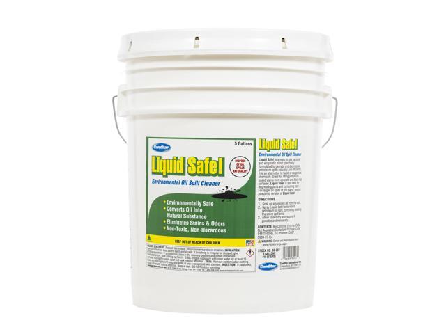 Liquid Safe, 5 Gallons, Environmental Oil Spill Cleaner, Degreaser, Removes Stains & Odors, Non-Toxic, Safe for Concrete, Asphalt, Parts, Petrol...