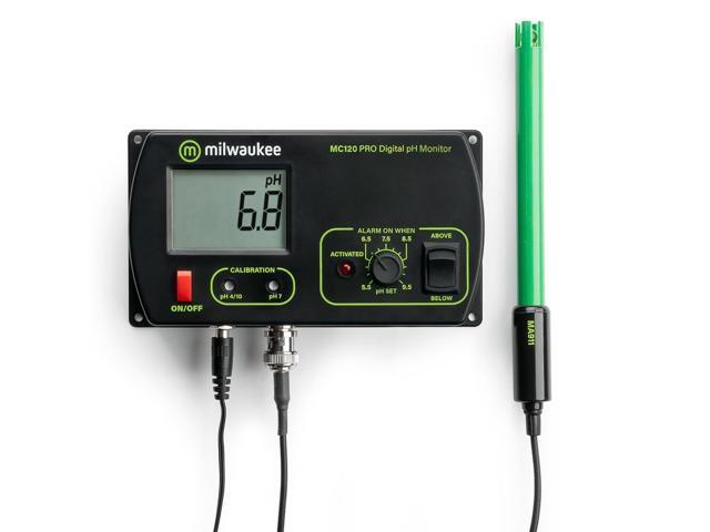 MC120 pH Monitor with Mounting Kit, 0.0 to 14.0 pH, +/-0.2 pH Accuracy, 5.5 to 9.5 pH Set Point