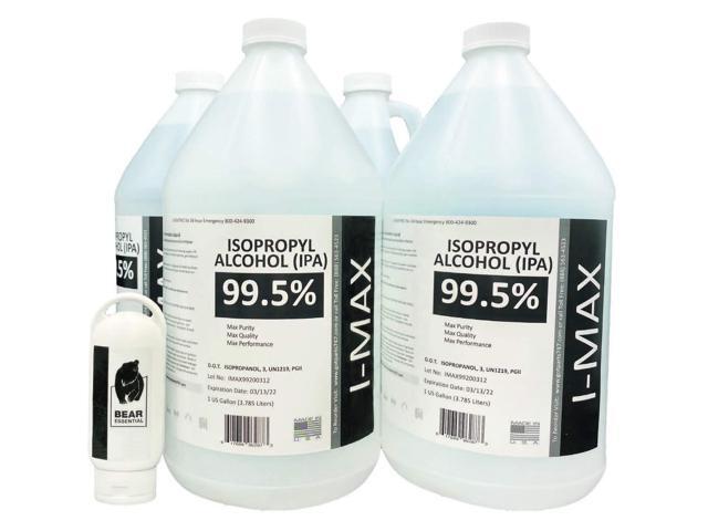 Isopropyl Alcohol 99.5% (4X1 Gallon) High Purity IPA - Made in USA - Includes A Travel Size Bottle
