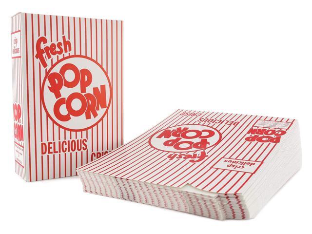 5-E Red and White Close Top Popcorn Boxes, 3.3 Oz, 250 Pack