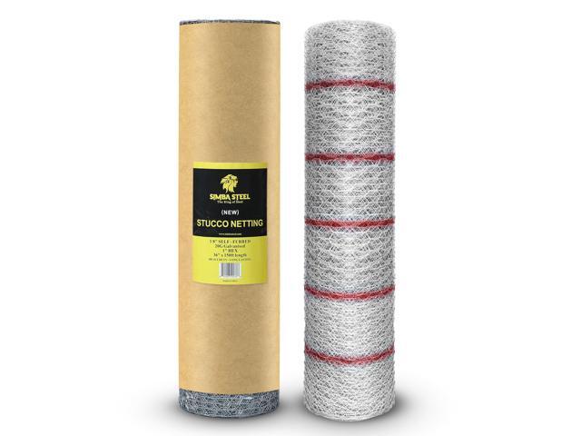 New Stucco Netting 36 in x 150 FT 1/8' Self Furred 1 Mesh x 20GA Hot Dipped Galvanized Hexagonal Galvanized Mesh (Stucco 36x150FT)