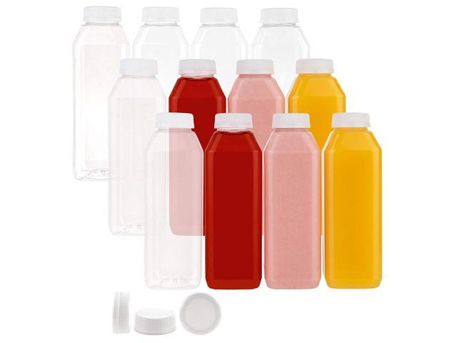 Disposable Plastic Juice Bottles-16 Oz with Lids 160 Pack for Water, Orange Apple Lemon Juicing, Smoothies, Milk, Reusable, BPA Free,...
