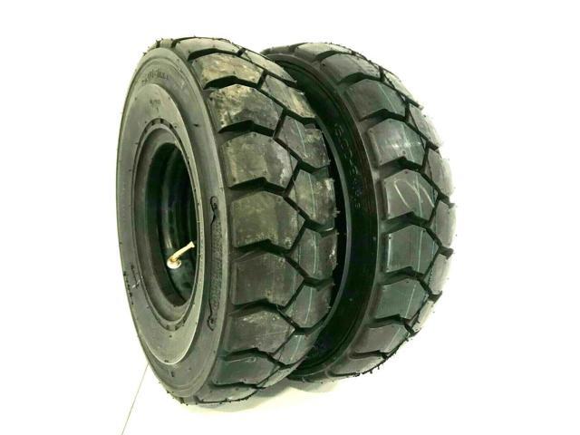 Two 5.00-8 500-8 Forklift Tire With Tubes, Flap Grip Plus Heavy Duty