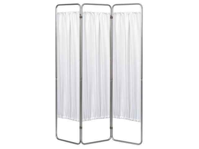 153093-10 Economy Privacy Screen with Vinyl Panels, White, 3 Section