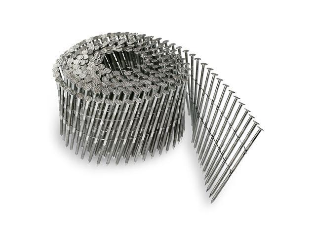 S13A250SNC Collated Ring-Shank Siding Nail 2-1/2 Inch x.092 Inch, 15 Gauge Wire Coil, Full Round Head, Diamond Point, Type 304 Stainless Steel...