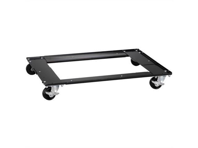 Hirsh 36' x 18' Traditional Adjustable Metal Cabinet Dolly with 4 Heavy Duty Casters & 2 Locks, for Lateral File and Storage Cabinets in Black Finish