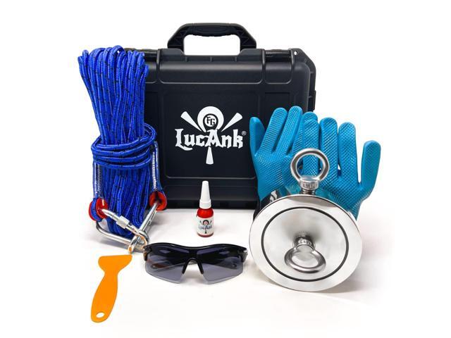 Ultimate Magnet Fishing Adventure Kit - Complete Set with Double-Sided Neodymium Magnet, 66ft Rope, Protective Gloves, Safety Gear & Carrying Case....