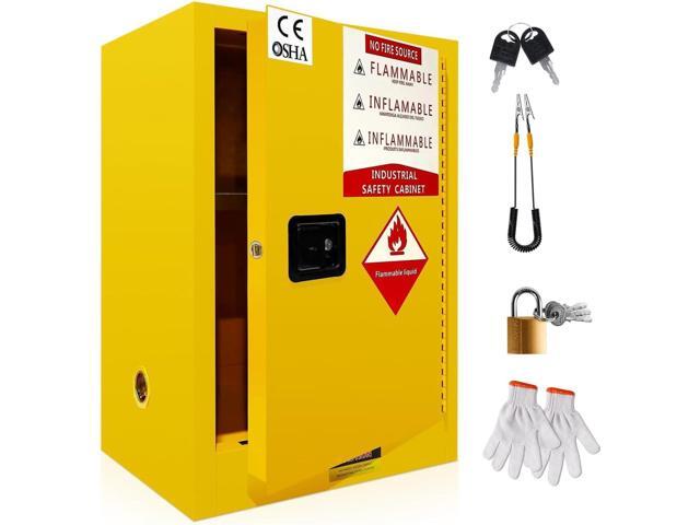 24 Gallon Flammable Cabinet, 35' H x25 W x21 D Galvanized Steel Safety Cabinet, Flammable Liquid Storage with Adjustable Shelf, for Commercial...