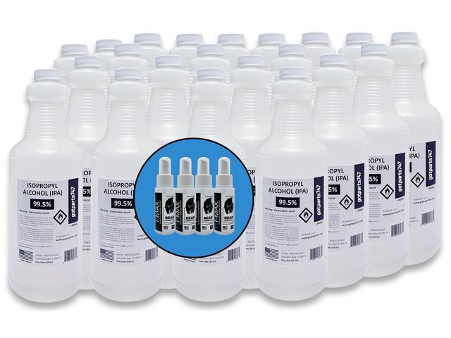 High Purity USP Grade Isopropyl Alcohol 99.5% - 20 Liters - More Than 5 Gallons - Includes Four 2 OZ USP Grade IPA 70% Spray Bottles - Made in USA