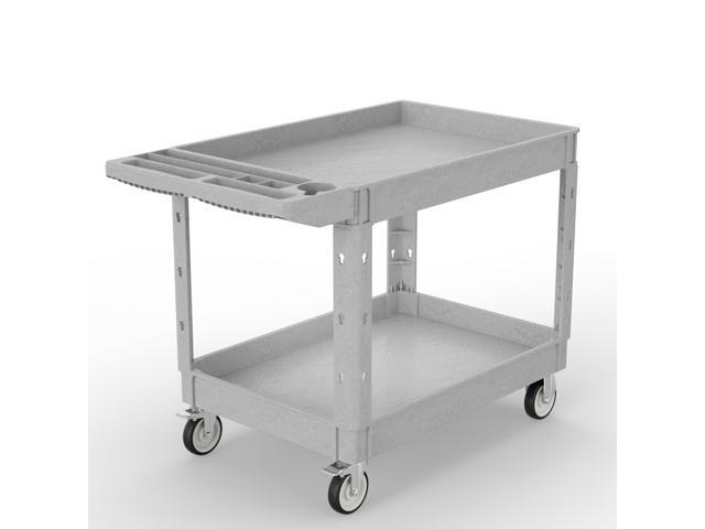 Heavy Duty Utility Rolling Tool Cart, 1000 lbs Capacity Utility Service Cart with Two Trays and Wheels, 46 x 26-Inch Rolling Service Carts Huge...