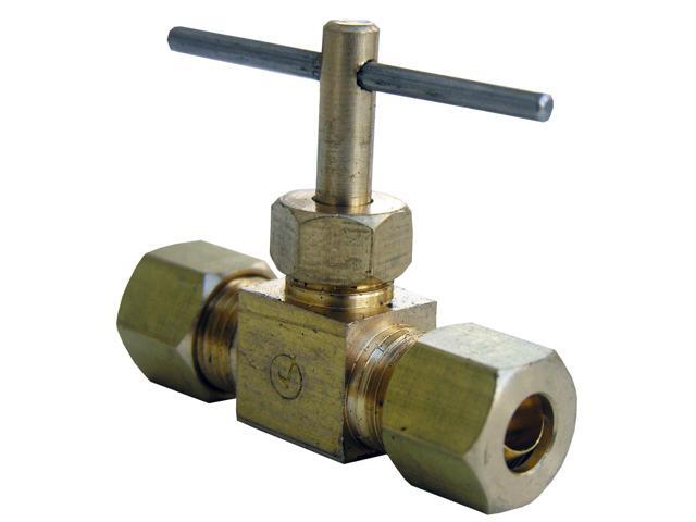 17-1511 Compression Straight Brass Needle Valve, x 1/4', 6 Piece