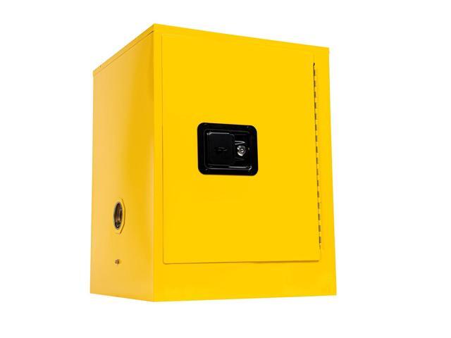 Flammable Storage Cabinet, 4 Gallon Yellow Safety Storage Cabinet, Flammable Cabinet, Flammable Liquid Storage Cabinet for Commercial/Industrial/Home
