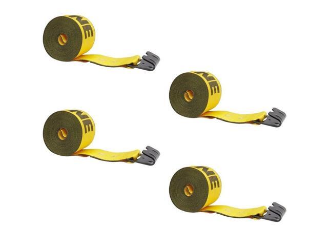 (4 Pack) 4' x 40' Winch Strap with Flat Hook - Kinedyne, Gold