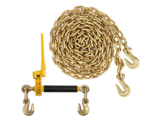 Peerless QuikBinder Plus Ratchet Load Binder and 5/16 Inch x 16 Foot Grade 70 Chain Set, Easily Secure Heavy Loads to A Truck Or Flatbed Trailer,.