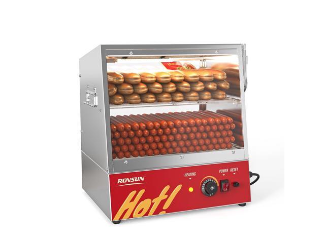 Hot Dog Steamer 175 Hot Dogs & 40 Buns Capacity, 32QT/30L Hut Steamer Hot Dog Steamer and Bun Warmer Cooker 2-Tier with Removable Shelves Food Clip...