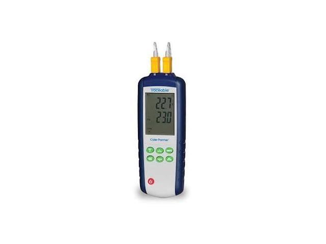 Dual-Input Data Logging Thermocouple Probe Thermometer, Type K/J