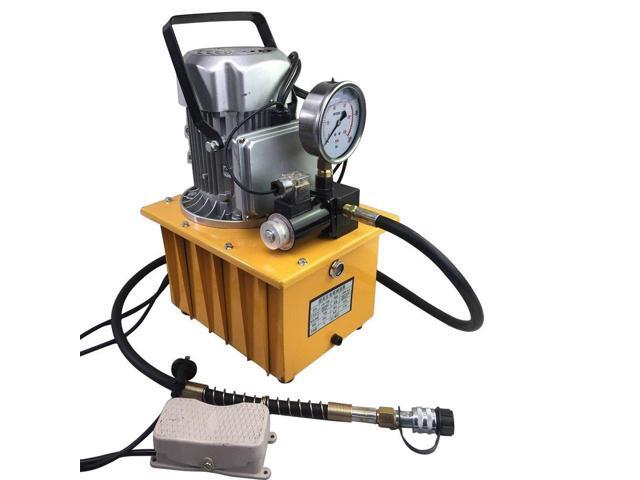 Electric Hydraulic Pump 10000 PSI 2 Stage Solenoid Valve Electric Driven Hydraulic Pump Pedal Solenoid Valve Control 750W 110V (Single Acting)