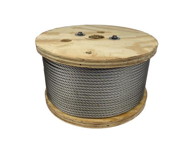 5/16' x 200' 7x19 Type 304 Stainless Steel Wire Rope (MBL: 9,000 lbs.)
