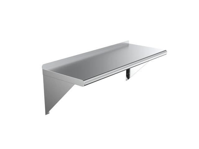 Stainless Steel Wall Shelf 14' x 48' Heavy Duty, NSF Certified Commercial Wall Mount Storage Rack
