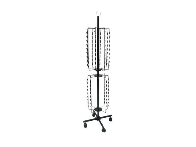 Floorstanding Compatible with Strip Rack w/Header, Rotating, 144 Clips - Black 15967NEW-NPF
