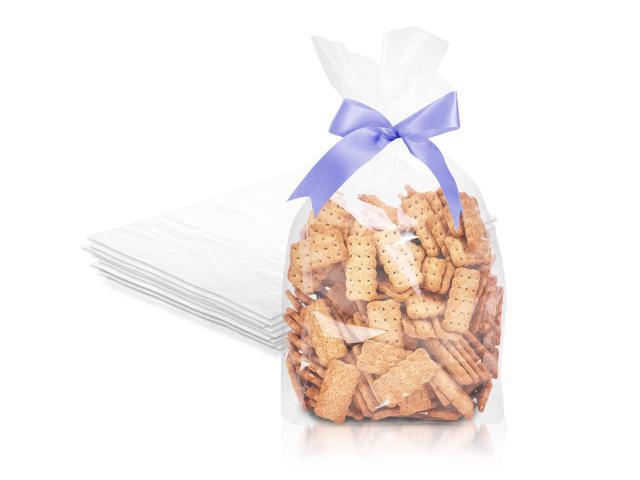 Clear Plastic Bags for Packaging, 8 x 4 x 18 Inch Gusseted Poly Bags, 2 Mil LDPE Clear Bag for Food, Gifts, Treats, and Small Business, Pack of 1000