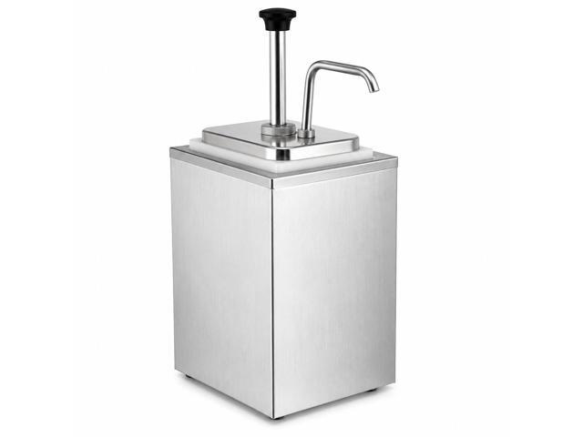 Commercial Stainless Steel Condiment Dispenser with Pump Single Head Sauce Dispenser for Ketchup, Mustard, Mayo, Syrup & Dressings Countertop.