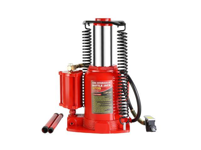 Pneumatic Air Hydraulic Bottle Jack, 32 Ton/64,000 LBS All Welded Bottle Jack, 10.4-16.3 inch Lifting Range, with Manual Hand Pump & Handle,Heavy...