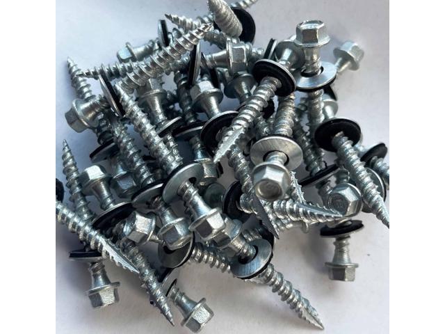 Metal Roofing Screws - #10 x 1.5 Self Tapping ¼ Hex Head with EPDM Rubber Washer for Metal to Wood, Corrugated Roofing, Siding, Sheds, Pancake...