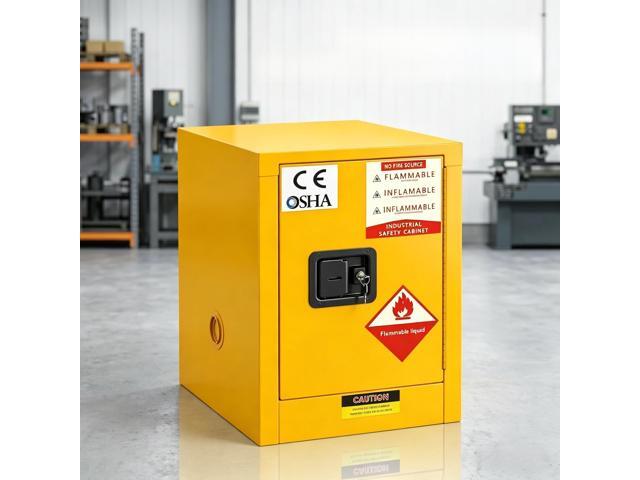 12 Gallon Flammable Storage Cabinet, 18''x18''x23'' Flammable Liquid Storage Cabinet, Fire Safety Cabinet, Flammable Liquid Storage for Industrial.
