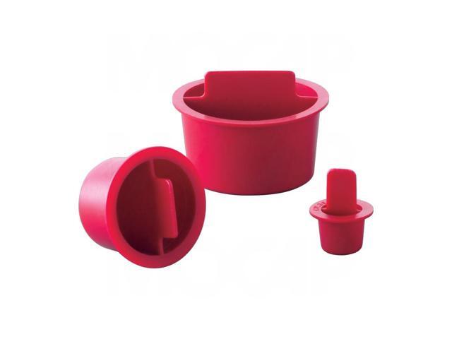 CP1.17/1.28RD1 Center Pull Tapered Plug - OD 1.179-1.286'(29.9-32.7mm), Flange OD 1.440'(36.6mm), Len 0.750'(19.1mm) - Red LDPE (qty1500)