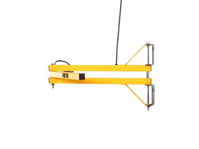TPI Corporation 40-LDA Loading Dock Arm 40' Reach Dual Square 1-1/2 inch Steel Tubing, 120V, with Two Embedded outlets, Safety Yellow