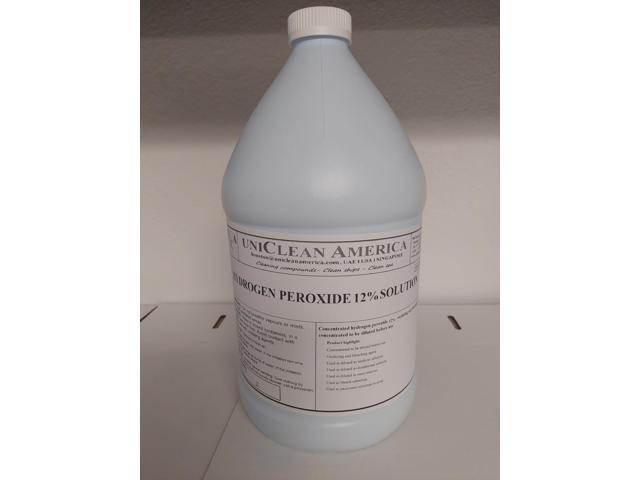 Hydrogen Peroxide solution 12% - 4X stronger/concentrated - For cleaning & deoderizing use - high Purity No addtives - Made in Texas USA (SIZE: 4...