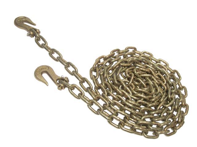 1/2 Inch x 20 FT Grade 70 Binder Chain with Clevis Grab Hooks G70 Transport Tow Chain - 11,300 Lbs Working Load Limit Premium Cargo Control for...