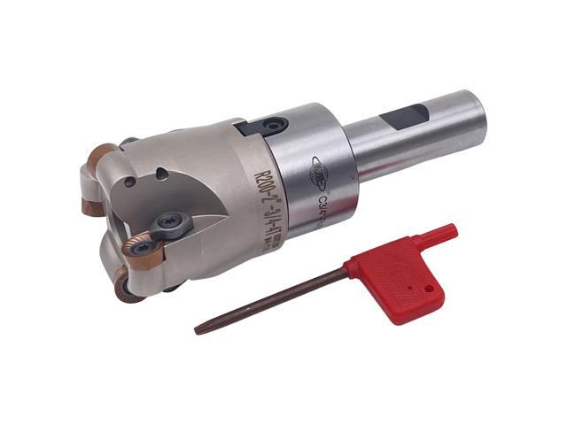 CME 2' 90° Indexable Face Mill w/ 3/4' Weldon Shank Arbor, RCKT1204 Inserts Included, 4 Flutes