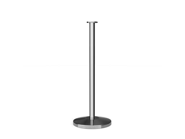 Cline Post and Rope Stanchion, Sloped Base, (Polished Stainless Steel Post, Flat Top)
