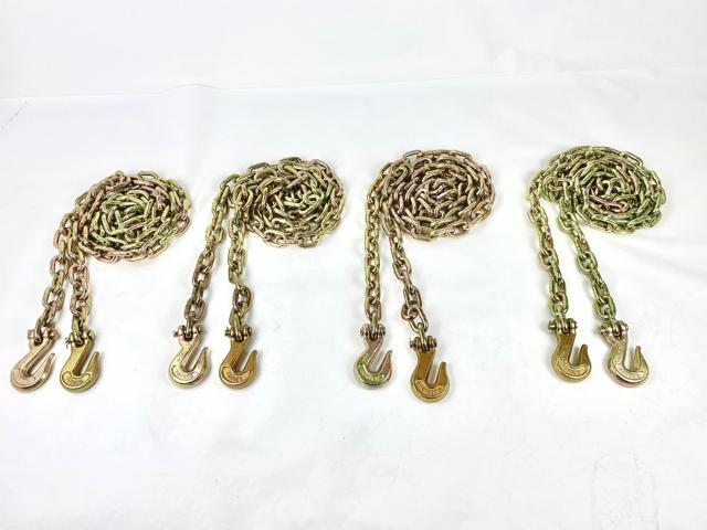 3/8' Chains x 10ft with Clevis Grab Hooks (4 Pack)