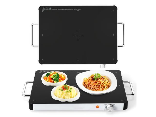 Set of 4 Electric Warming Tray 16'' x 12'' - Tempered Glass Buffet Server & Food Warmer with Adjustable Heat, Portable Hot Plate for Catering,...