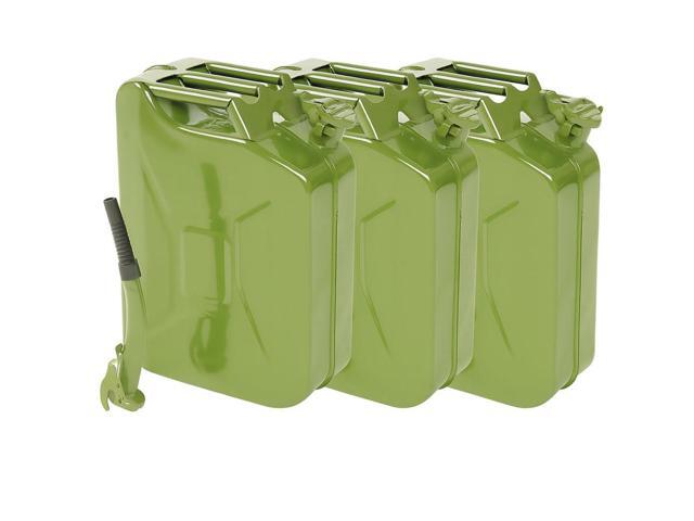 5.3 Gallon Metal Container with Spout and Handle, Green,3 Pack