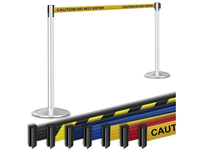 Commercial-Grade Stanchion 2-Pack by RETRACTA-Belt Prime (Model P100PS1) 10 Retractable Belt Barrier - Heavy Base Crowd Control Barrier (Polished...