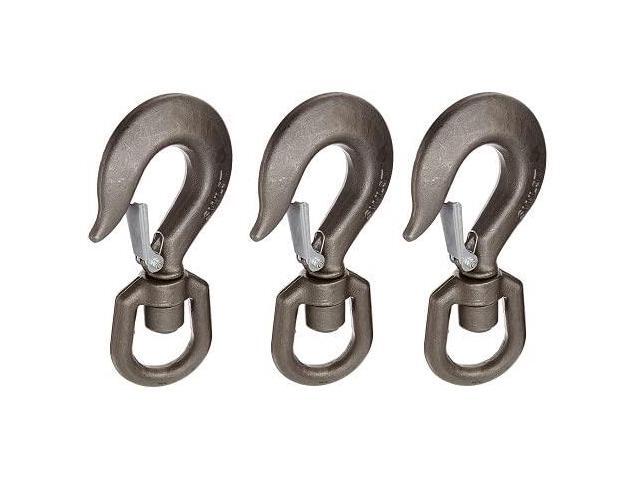 47400946 Drop Forged Alloy Steel Swivel Eye Hook with Latch, 3 Ton Working Load Limit (3)