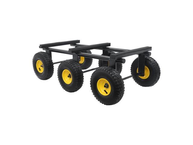 6-Wheel All-Terrain Utility Cart, Heavy Duty Dolly Cart 1200LBS Capacity, 10' Inflatable Tires Yard Wagon for Moving Furniture Appliances, Large...